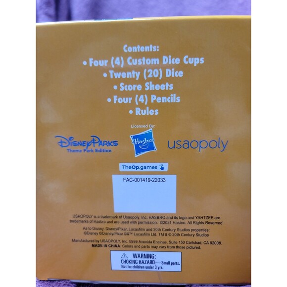 Disney Parks Theme Park Edition Yahtzee Game – Walt Disney World - Picture 6 of 6